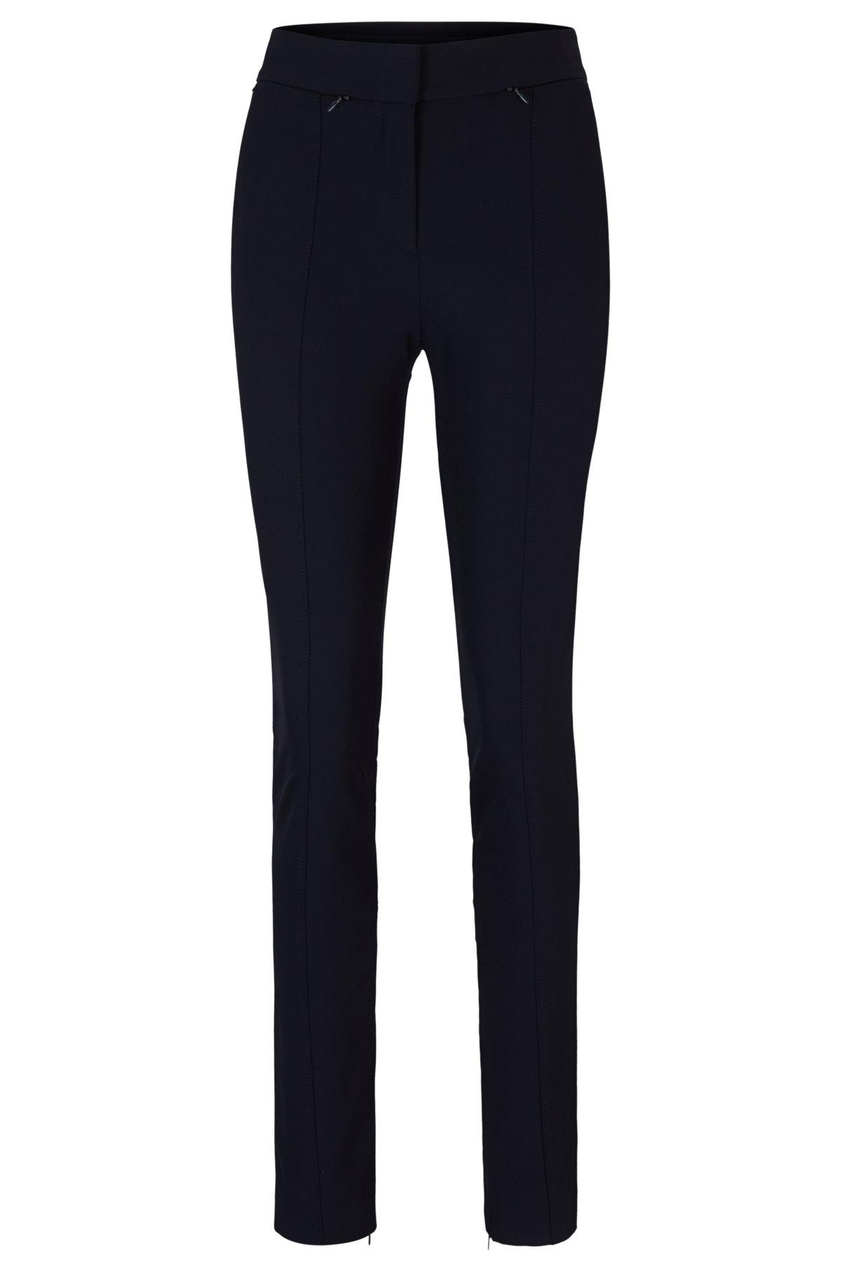 BOSS - Extra-slim-fit trousers in quick-dry stretch cloth - Dark Blue Product Image