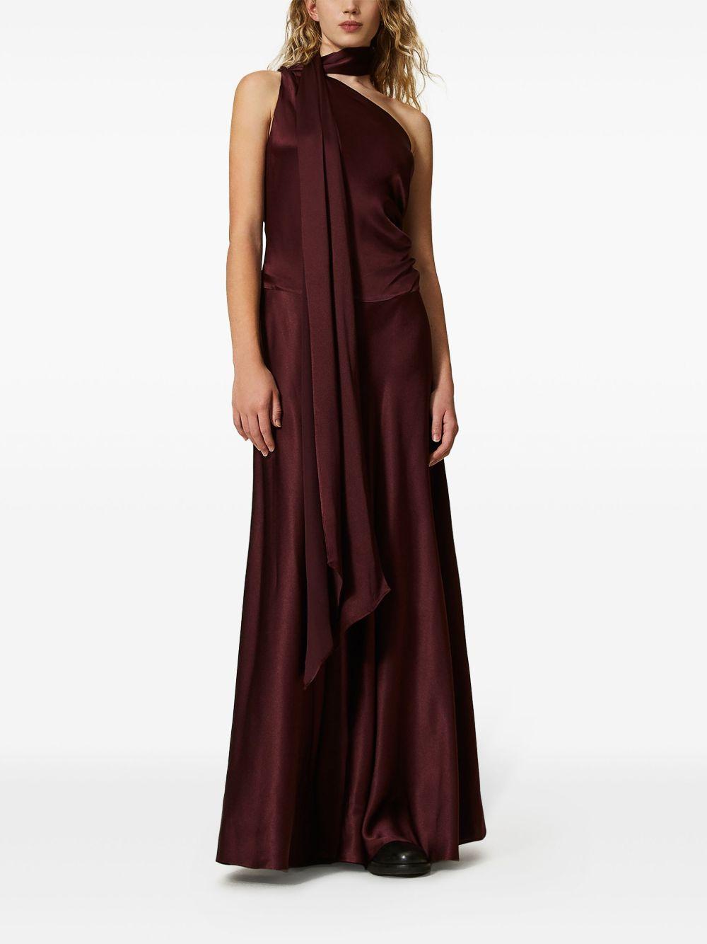 one-shoulder satin dress  Product Image