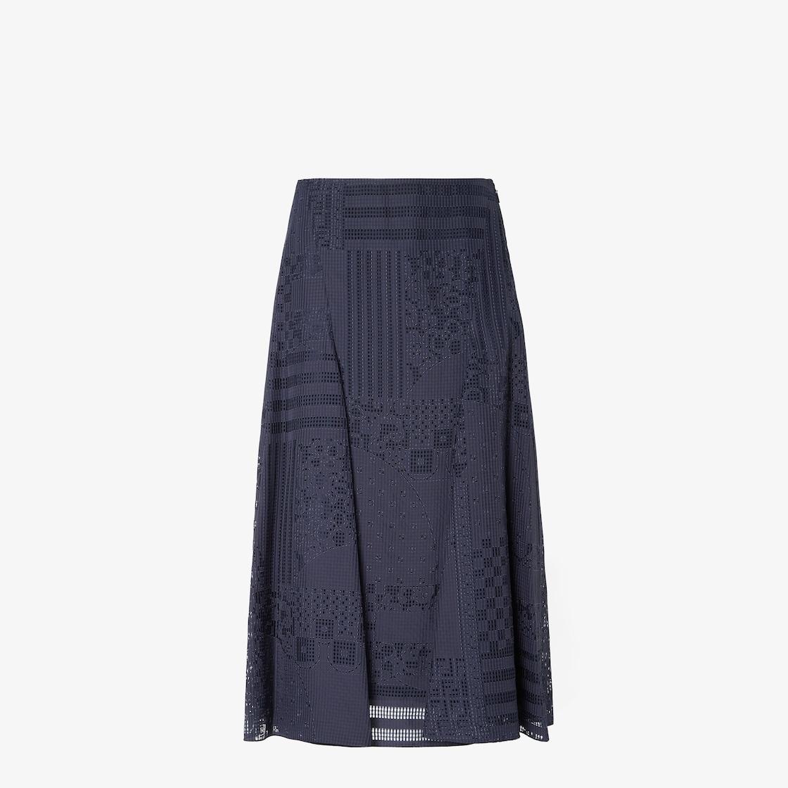 SkirtBlue silk and viscose burnout skirt Product Image