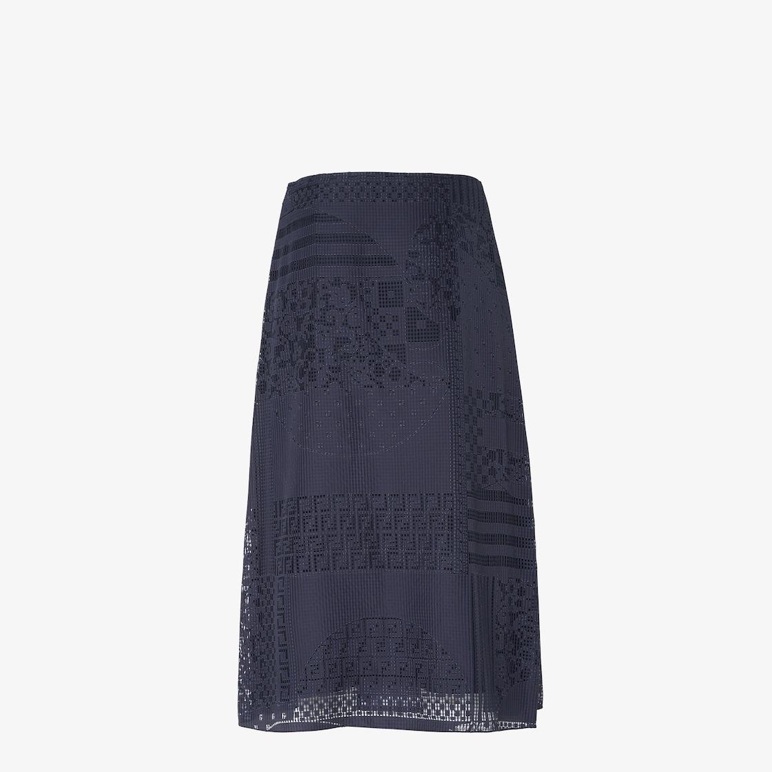 SkirtBlue silk and viscose burnout skirt Product Image