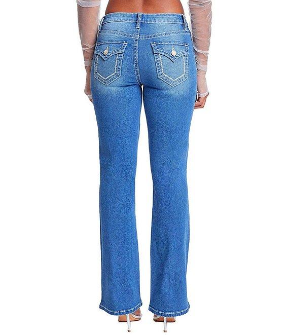 YMI Jeanswear Mid Rise Heavy Stitch Bootcut Jeans Product Image