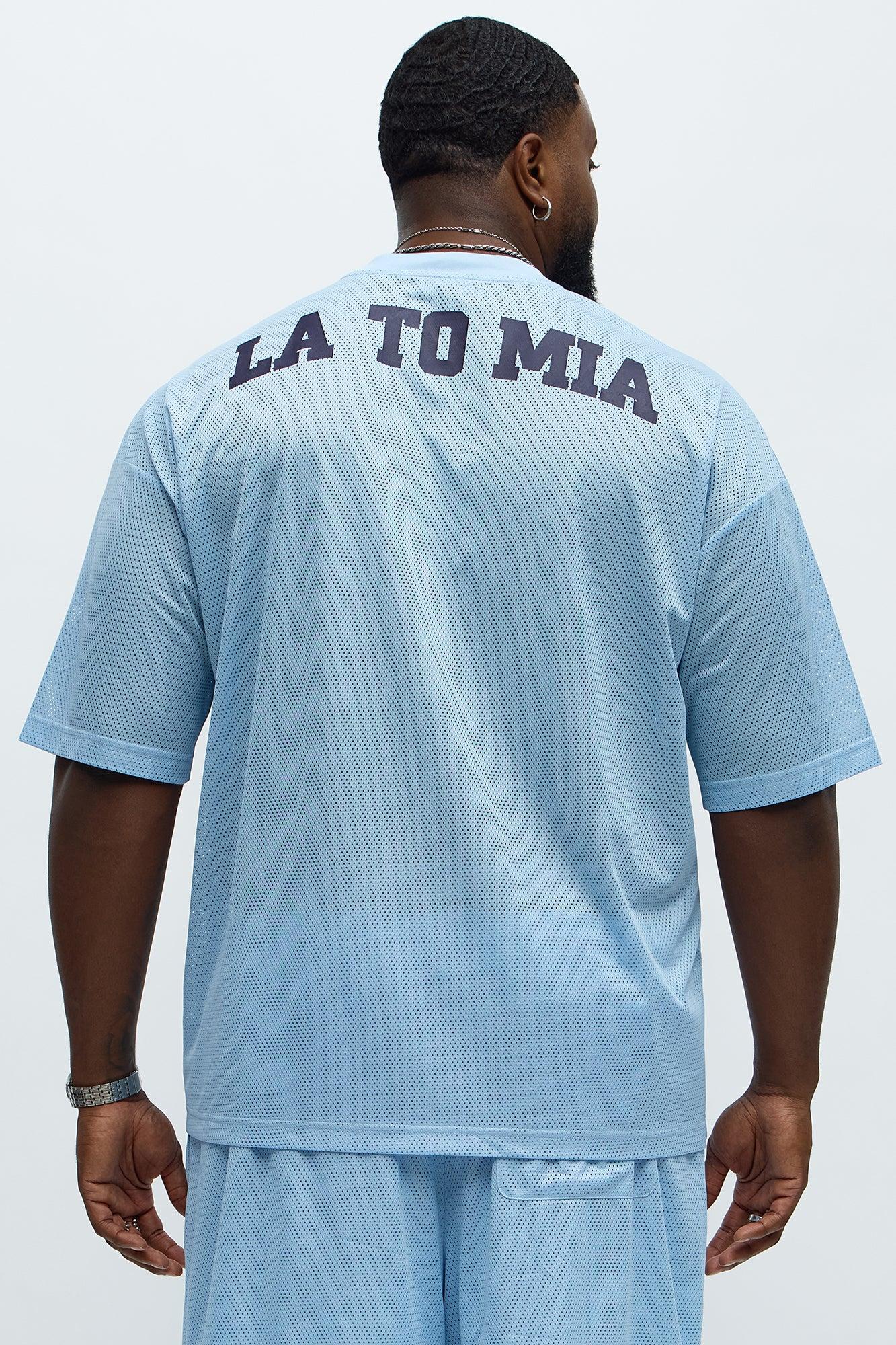 Regular Fit LA To MIA Tshirt - Blue Male Product Image