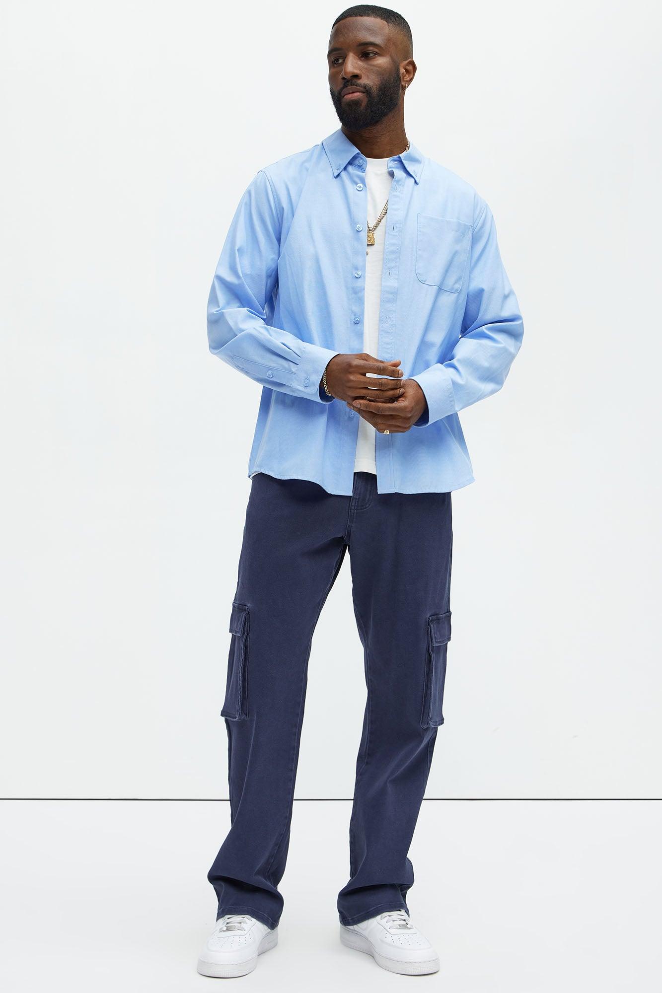 Classic Straight Cargo Jeans - Navy Product Image