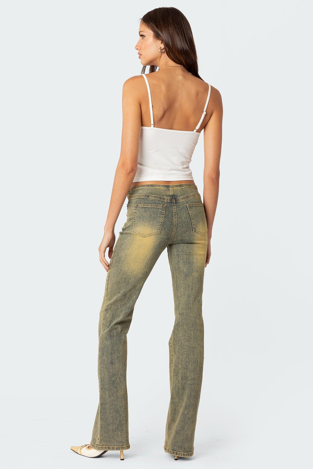 Maris Low Rise Washed Flared Jeans Product Image