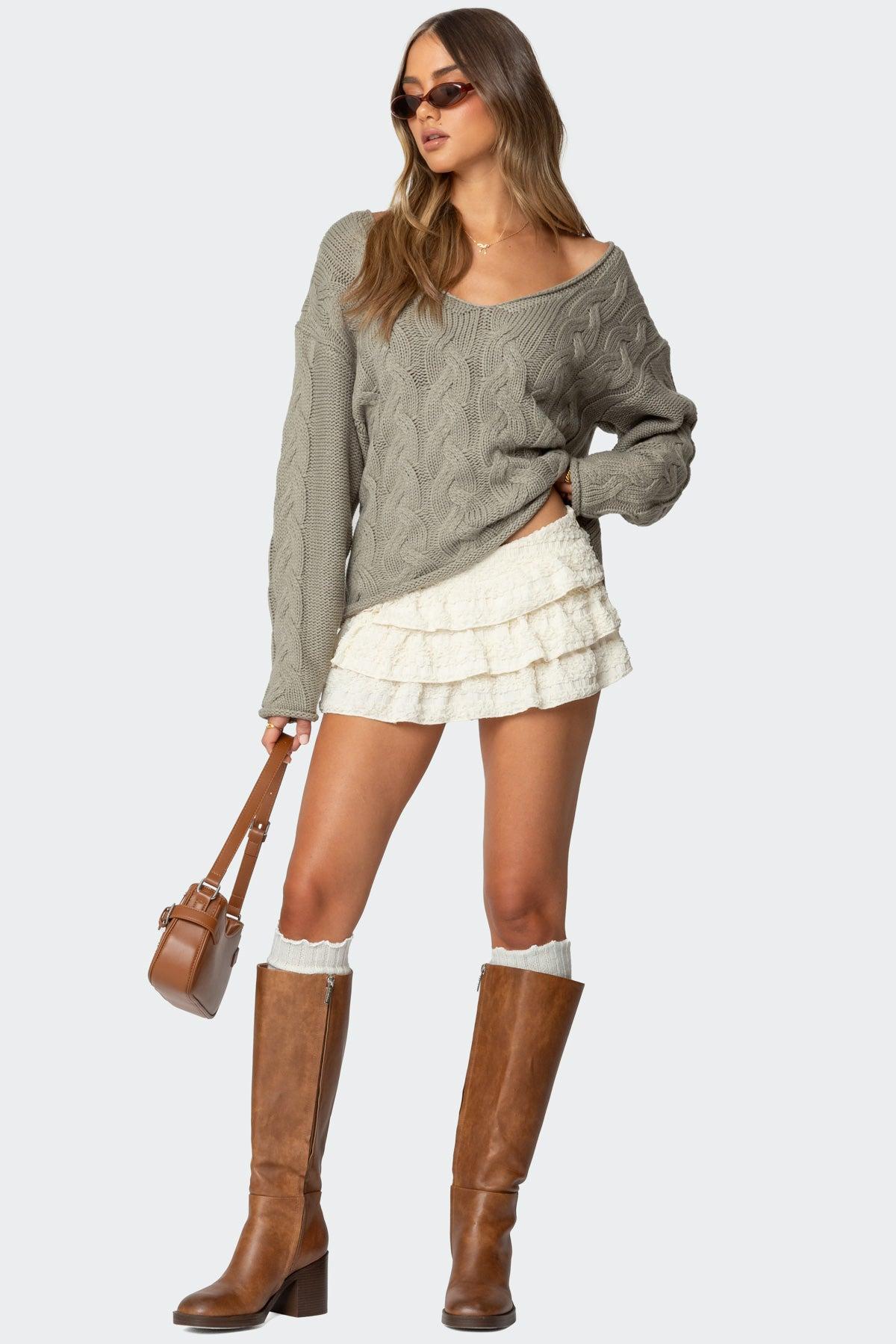 Inga Oversized Cable Knit Sweater Product Image