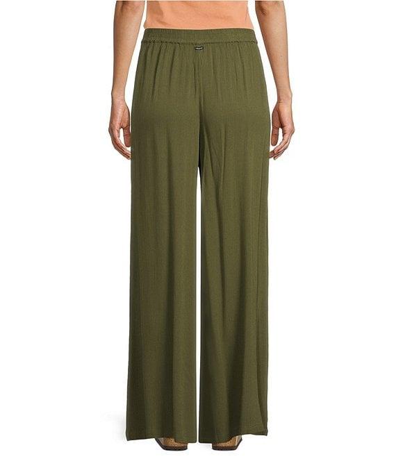 Volcom Stoneshine Junkie Crinkled Gauze Palazzo Wide Leg Pants Product Image