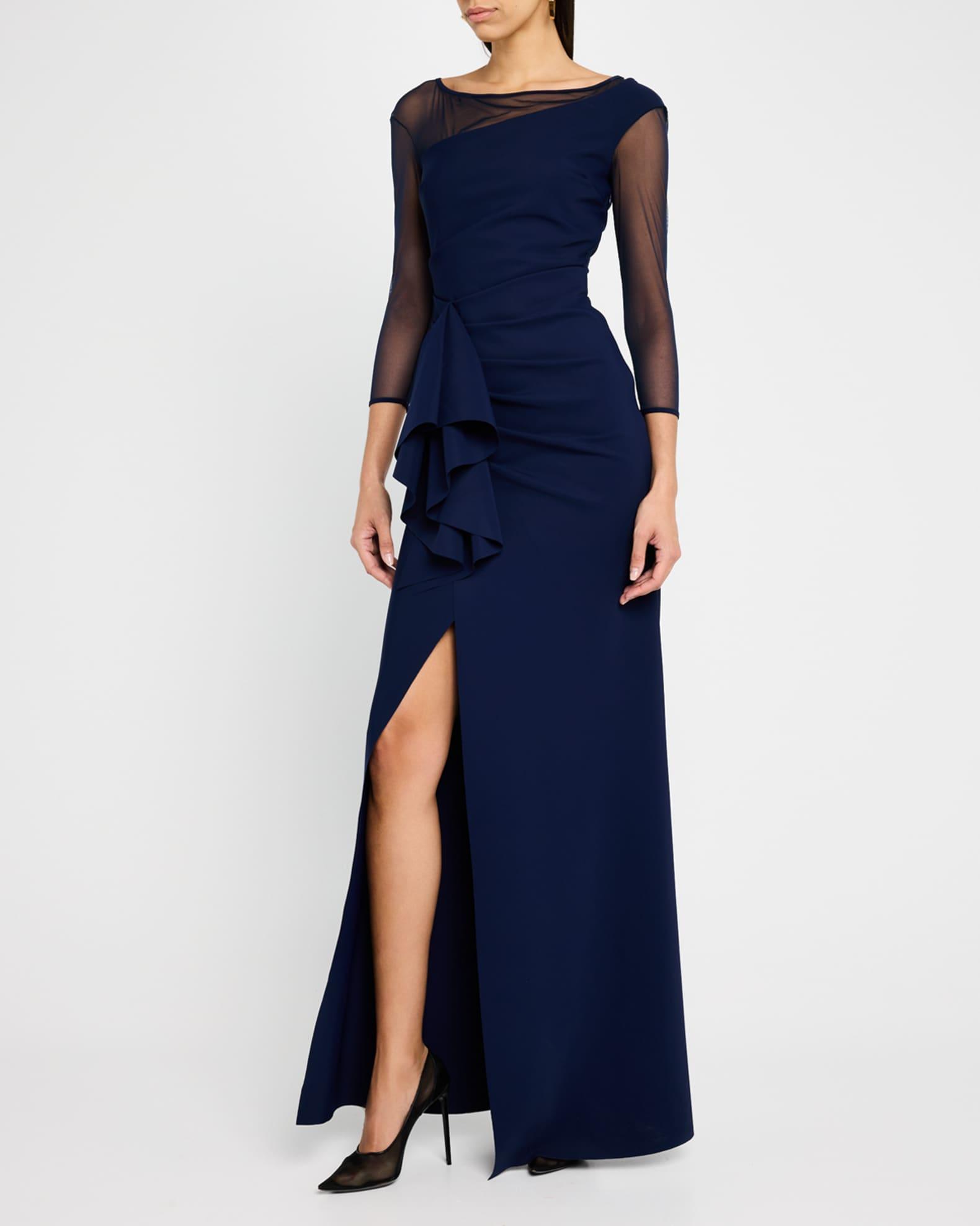 Aroma Draped Illusion Gown Product Image