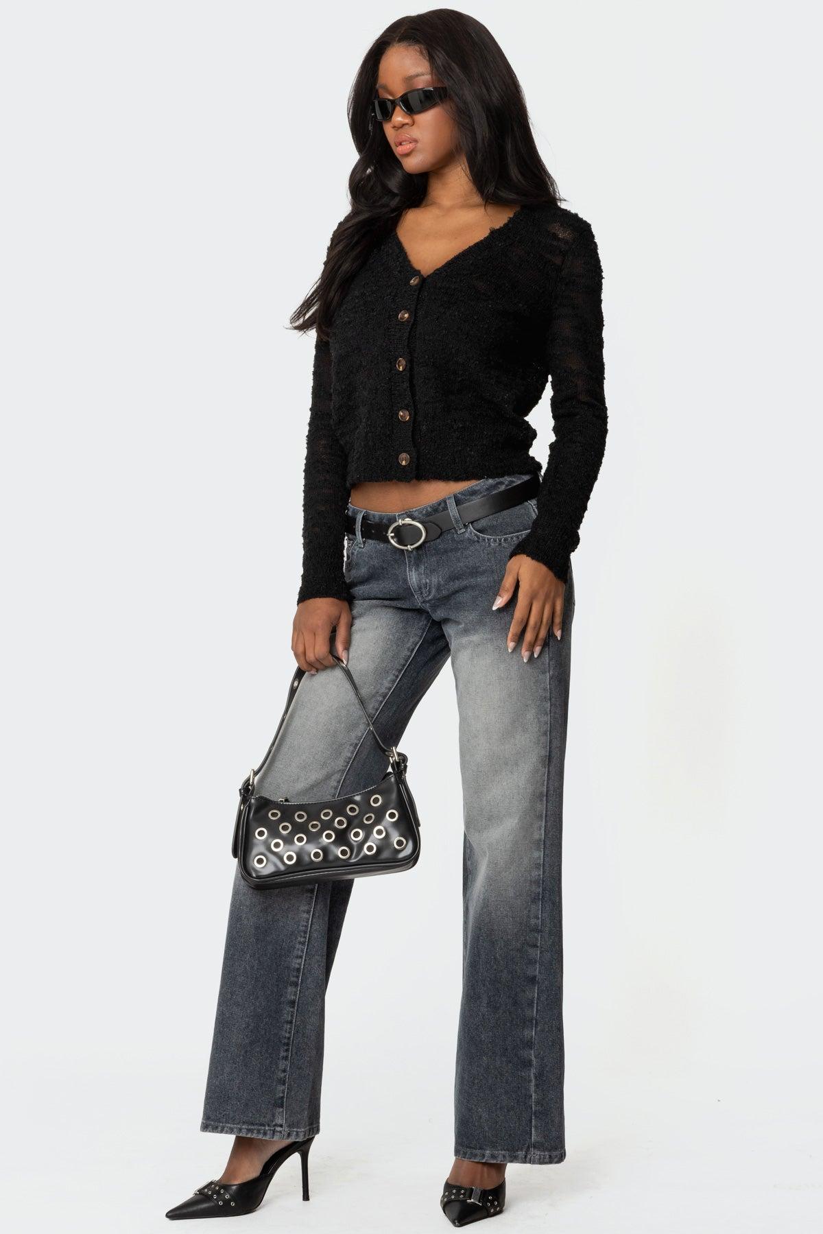Alysse Washed Low Rise Bootcut Jeans Product Image
