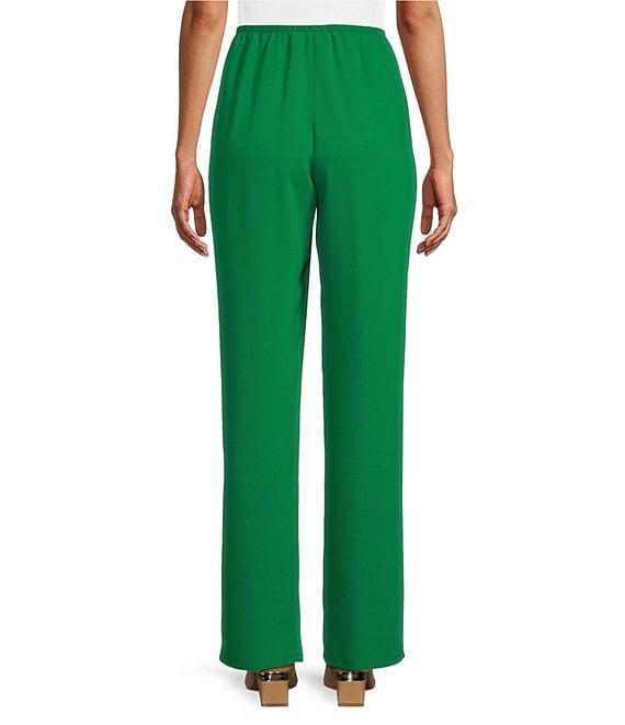 Caroline Rose Matte Crepe Pull-On Straight Leg Pants Product Image