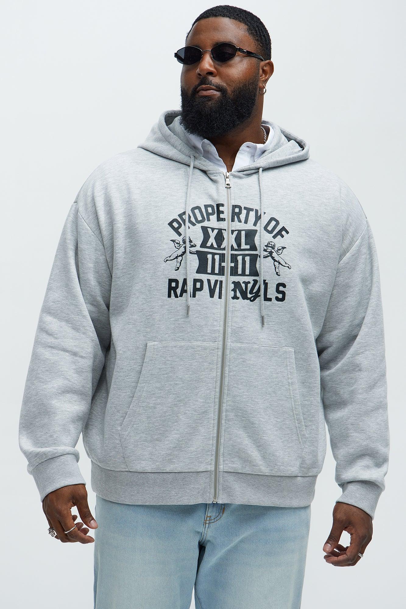 Tyson Rap Vinyls Zip Up Hoodie - Heather Grey Product Image