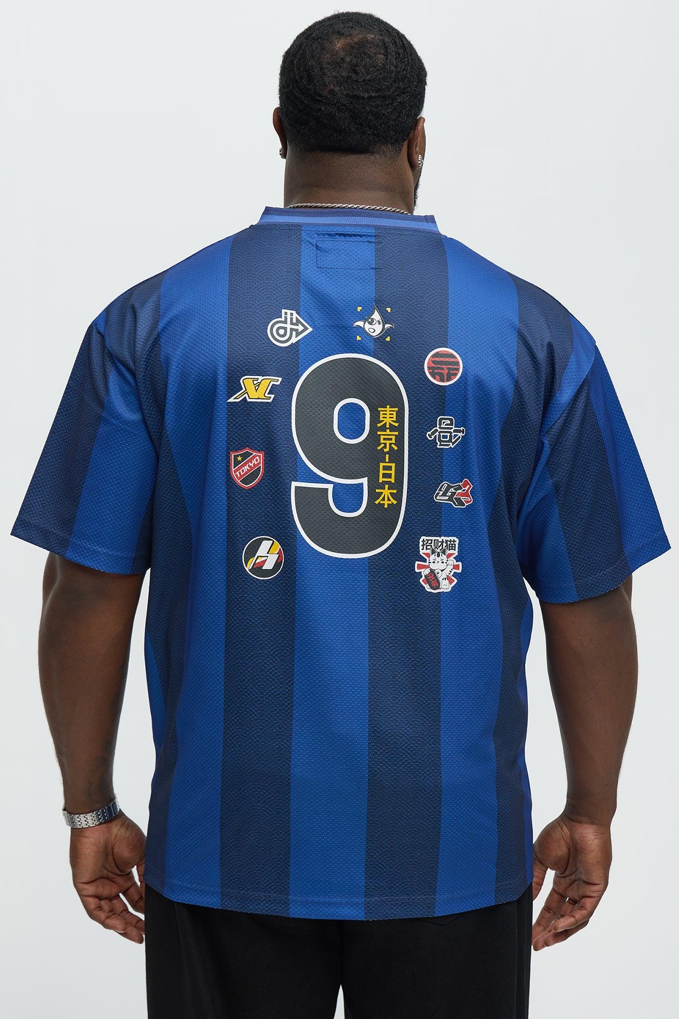 Tokyo Striped Short Sleeve Soccer Jersey - Navy/combo Product Image