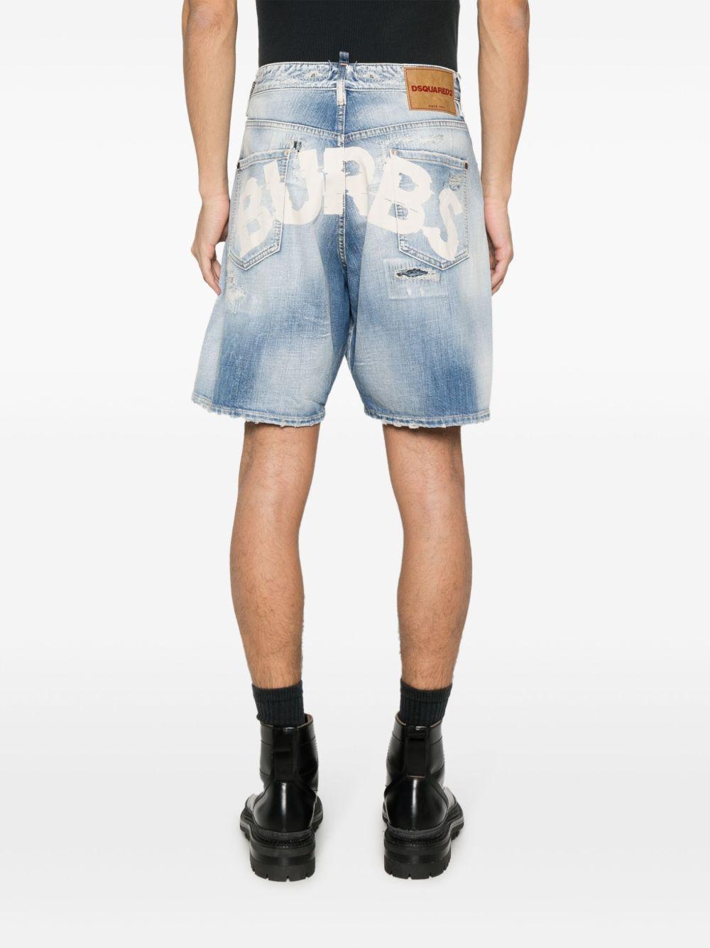 Shark Bite washed denim shorts Product Image