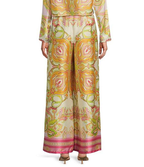 Antonio Melani Coordinating Vivian Printed Satin Wide Leg Pants Product Image