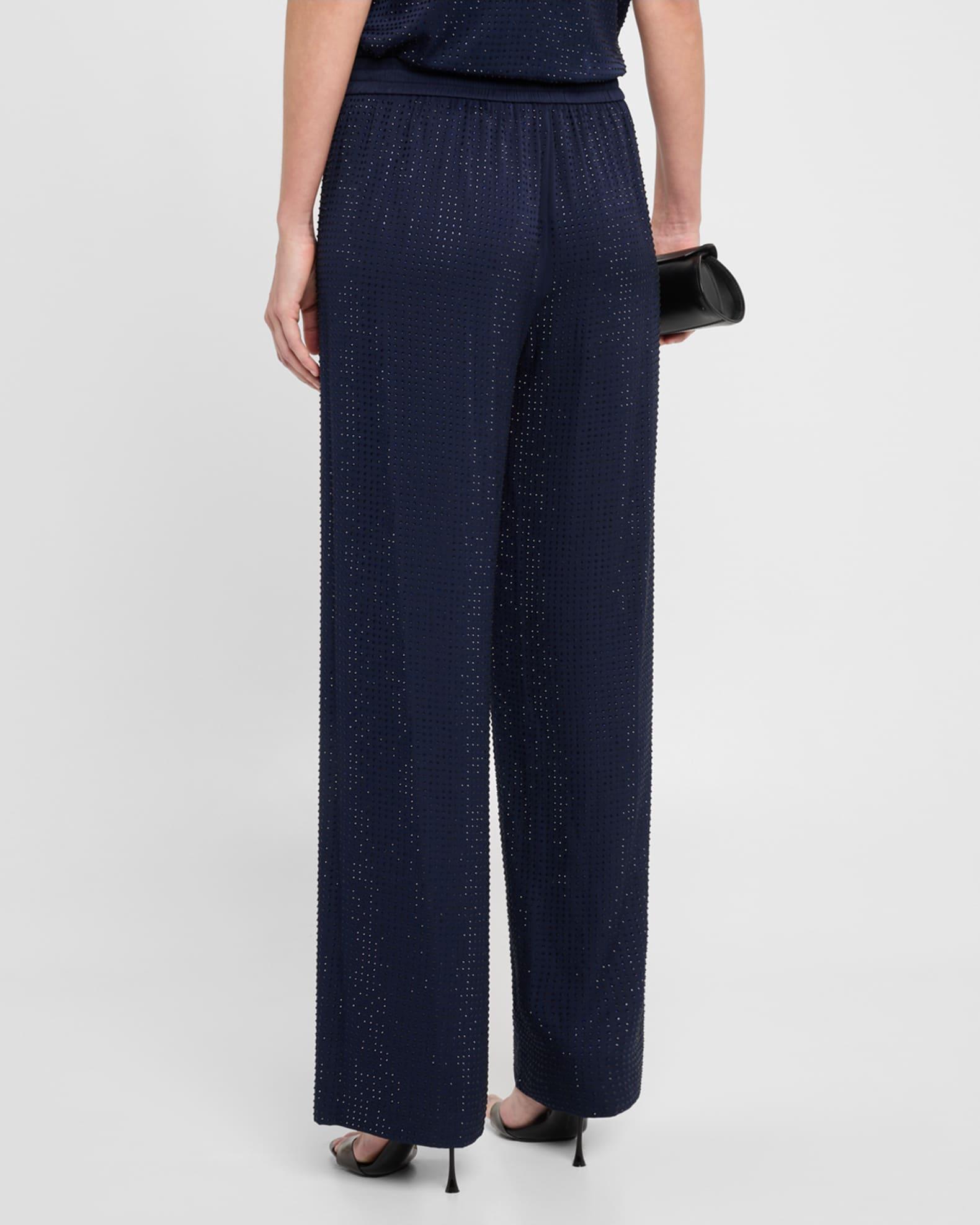 Wide-Leg Rhinestone Pants Product Image