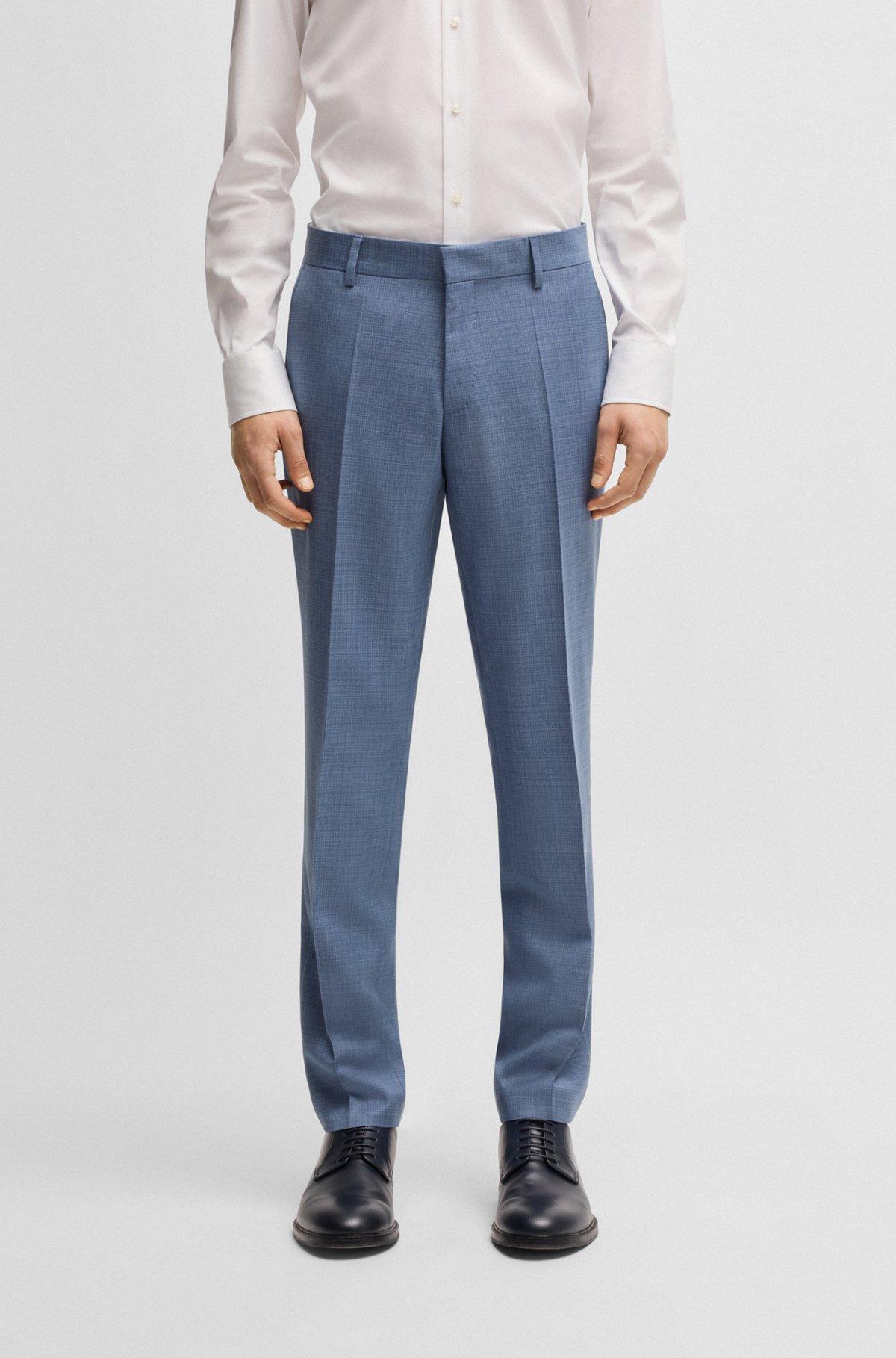 Slim-fit suit in patterned wool Product Image