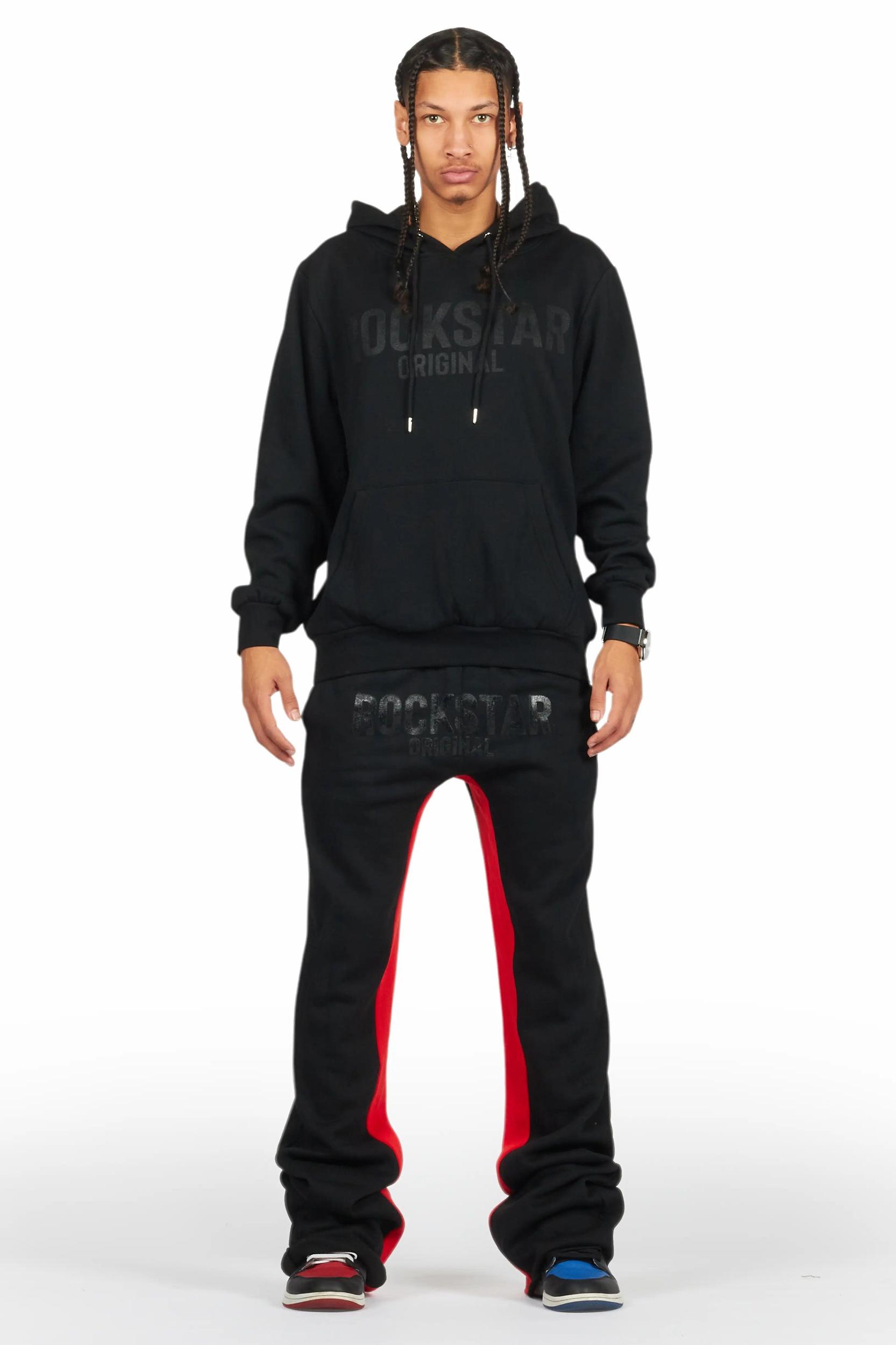 Sana Black Hoodie/Baggy Track Pant Set Male Product Image