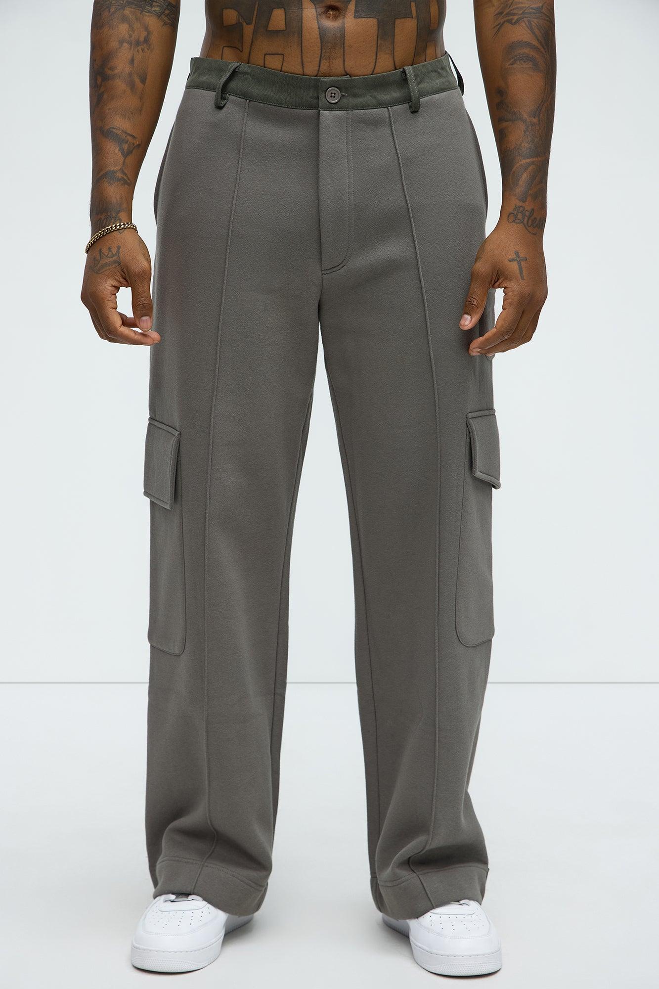 Tyson Baggy Cargo Sweatpants - Grey Product Image