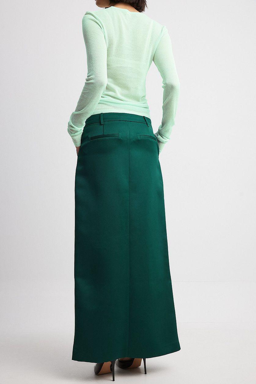 Satin Straight Maxi Skirt Product Image