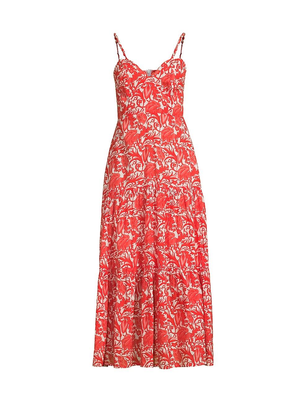 Womens Brittany Botanical Print Midi-Dress Product Image