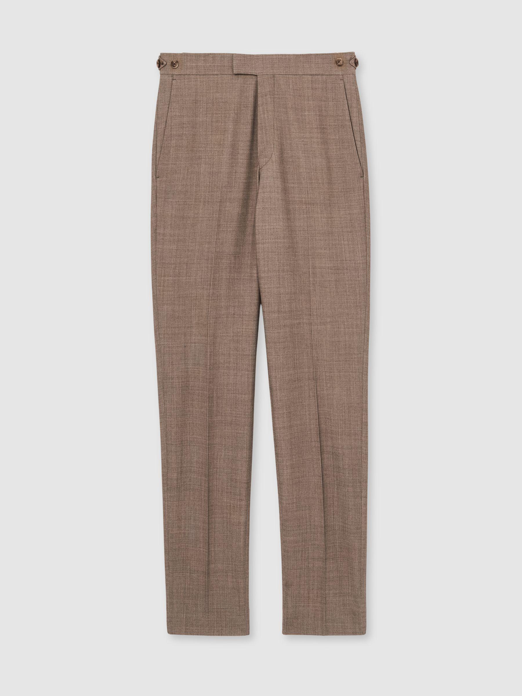 Cotton Slim-Fit Suit Trousers With Stretch in Stone Product Image