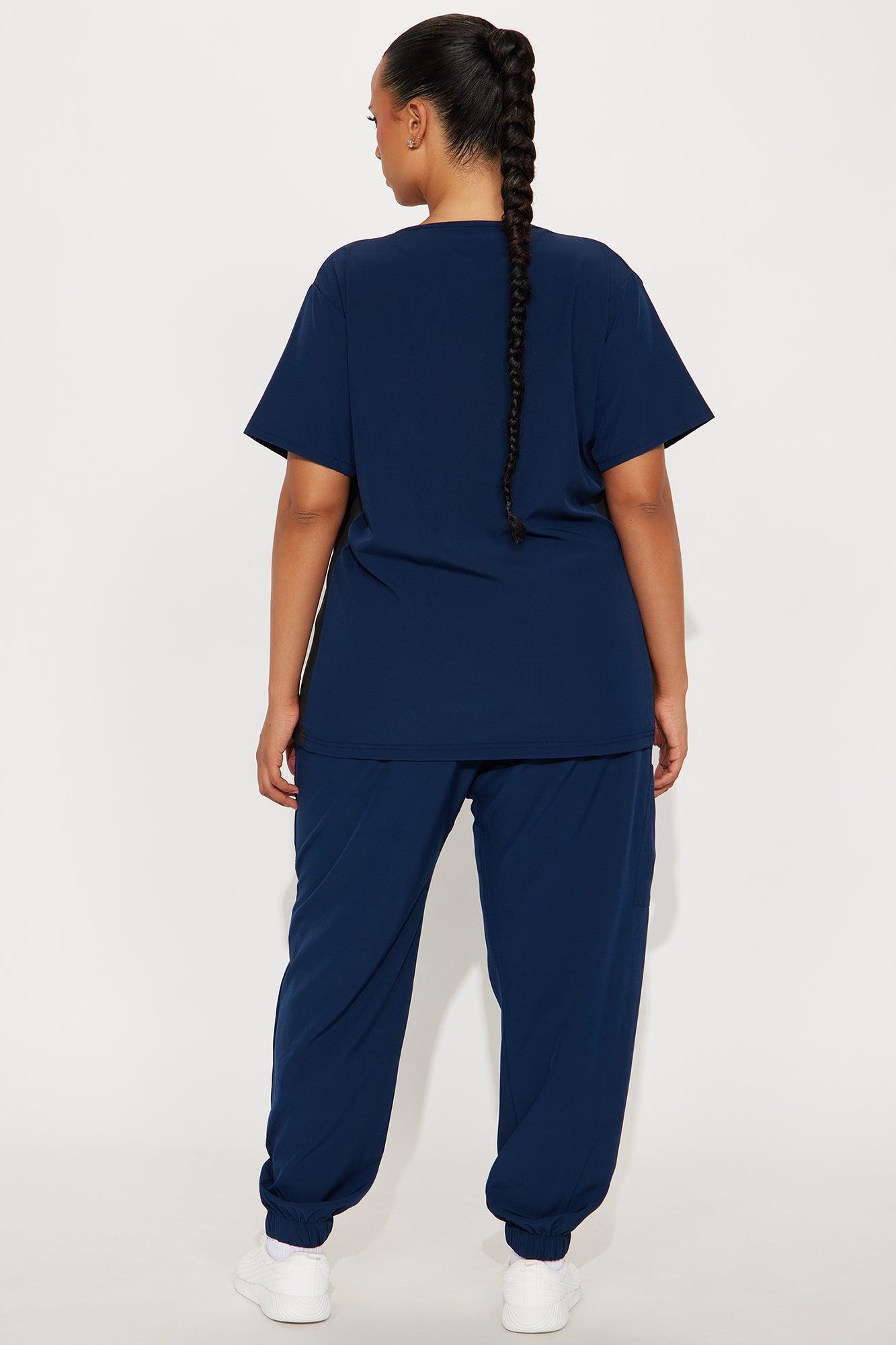 Get Better 4 Way Stretch Scrub Uniform Jogger Set - Navy Female Product Image