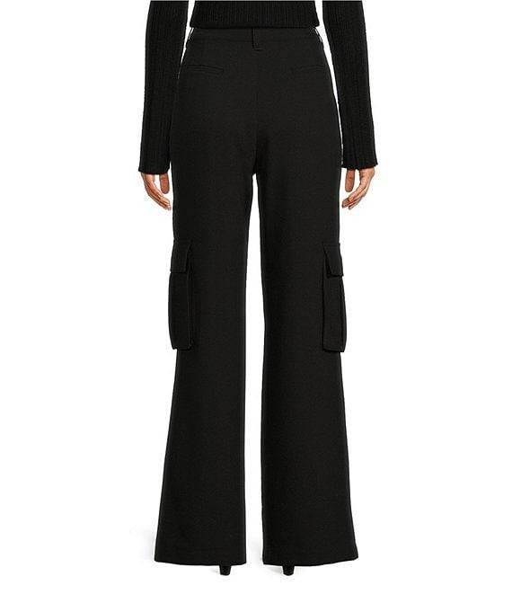 Le' AL.X Woven Crepe High Rise Pleated Front Cargo Suit Wide Leg Coordinating Pants Product Image