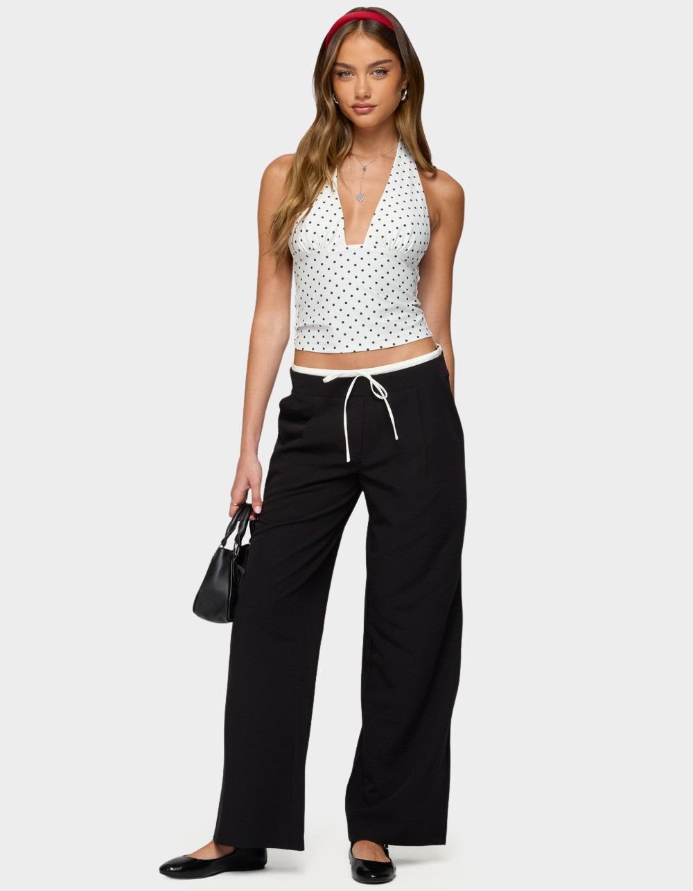 EDIKTED Peekaboo Drawstring Pants - BLACK Product Image