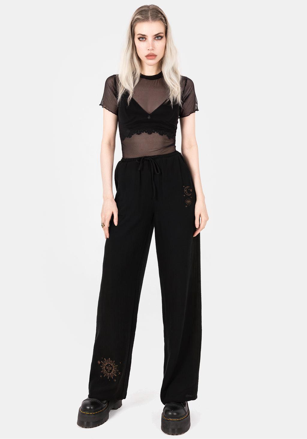Cosmos Embroidered Wide Leg Trousers Product Image