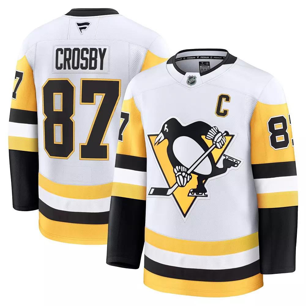 Men's Fanatics Sidney Crosby White Pittsburgh Penguins Away Premium Jersey, Size: 42 Product Image