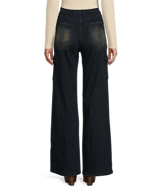 YMI Jeanswear High Rise Wide Leg Cargo Jeans Product Image