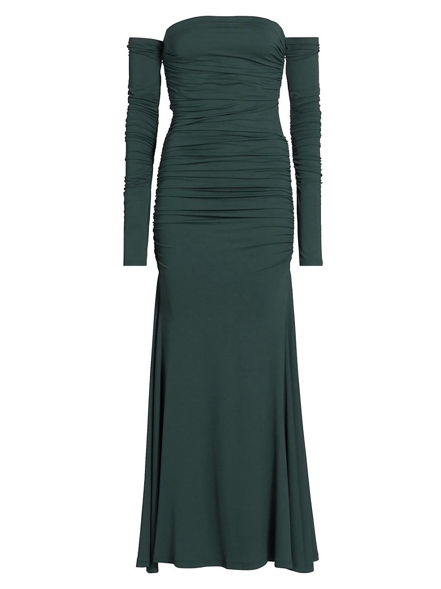 Womens Ina Ruched Off-the-Shoulder Gown Product Image