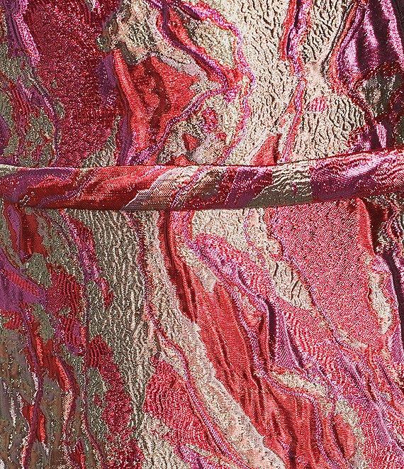 Terani Couture One Shoulder Sleeveless Jacquard Column Gown Product Image