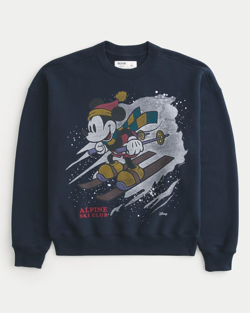 Boxy Mickey Mouse Graphic Sweatshirt Product Image