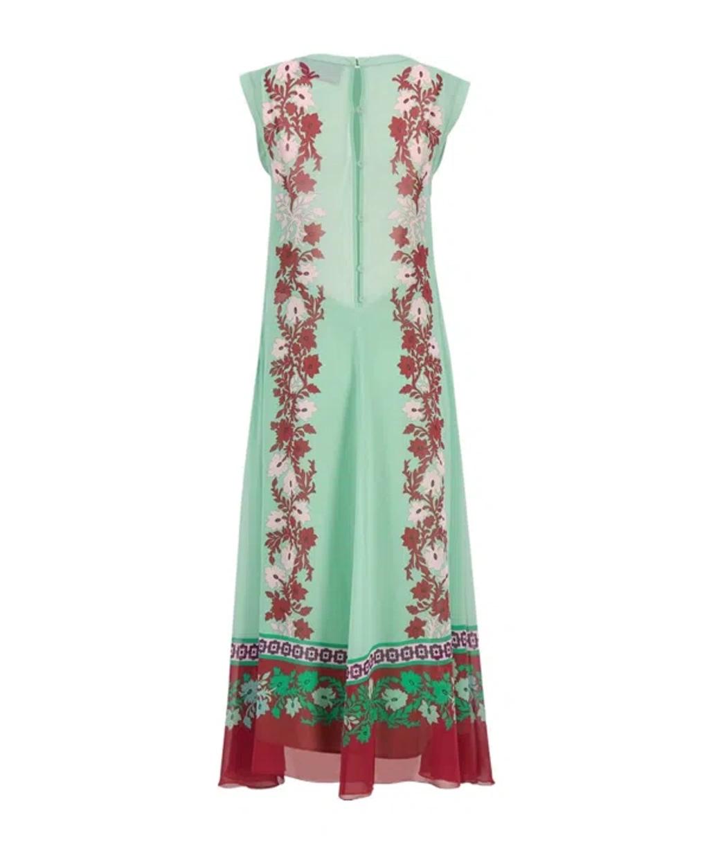 LA DOUBLEJ Silk Chiffon Printed Maxi Dress In Multi Product Image