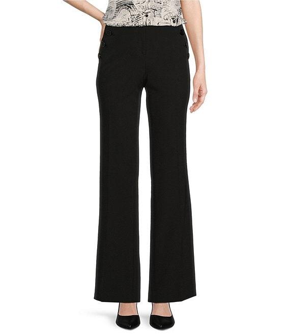 KARL LAGERFELD PARIS High Waisted Full Length Sailor Button Pocket Pant Product Image