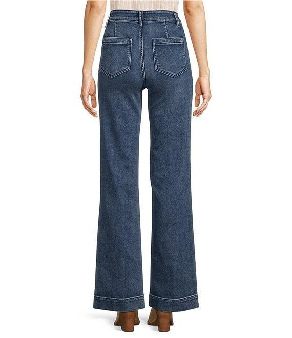 Faherty Stretch Terry High Rise Wide Leg Front Patch Pocket Jeans Product Image