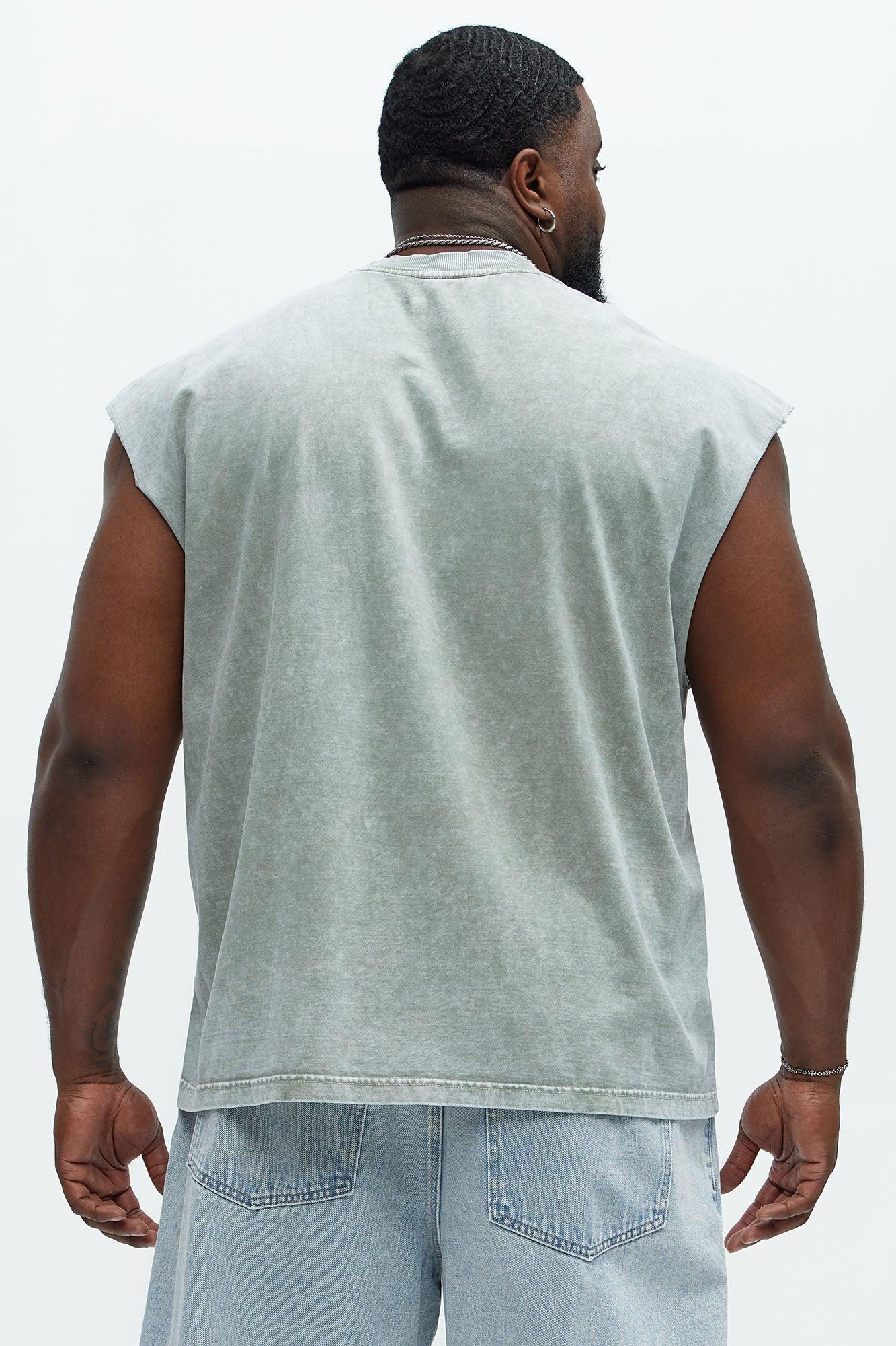 Relaxed Vintage Wash Heavyweight Muscle Tee - Sage Product Image