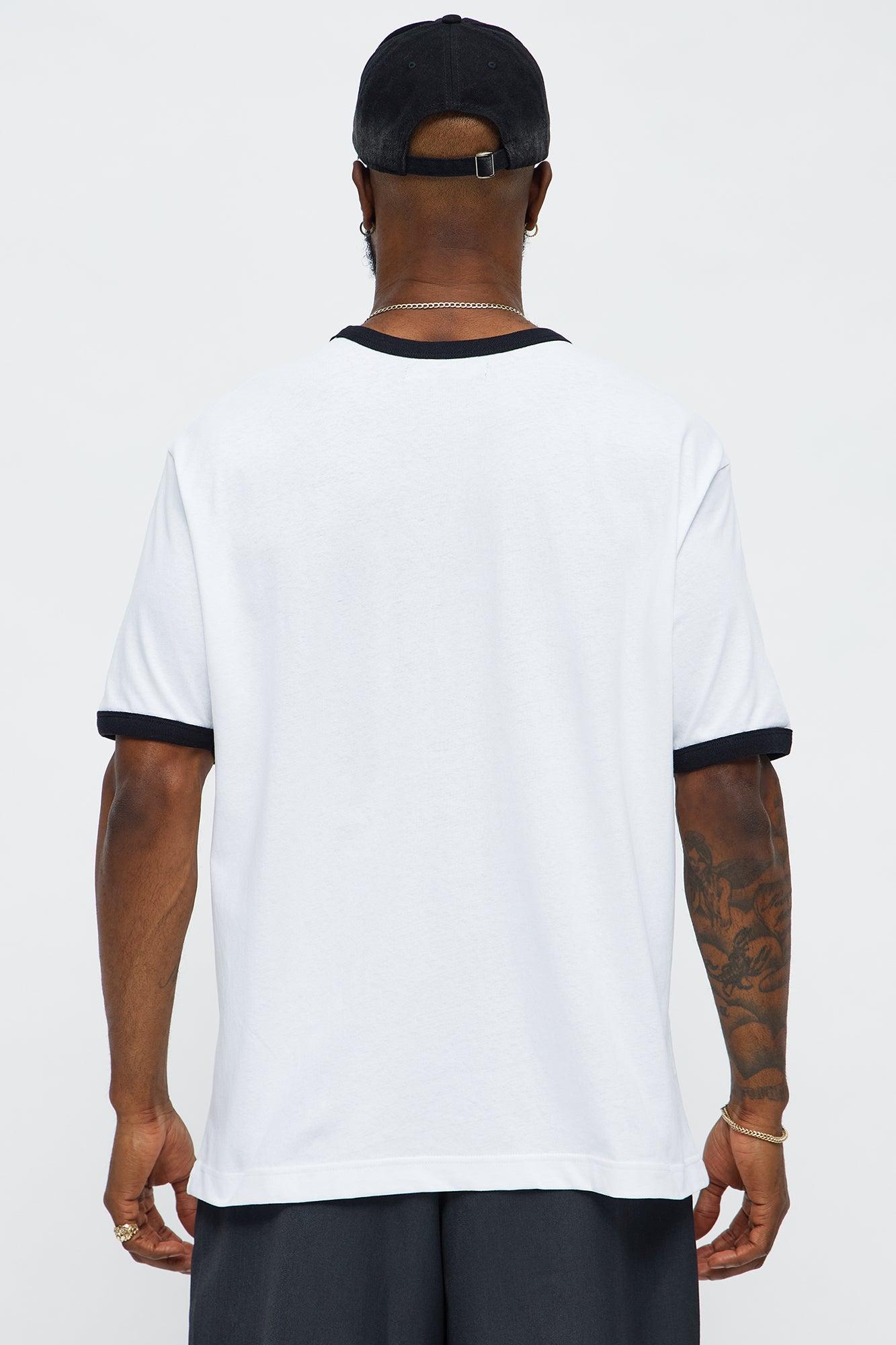 Full Throttle Ringer Short Sleeve Tee - White/Black Male Product Image