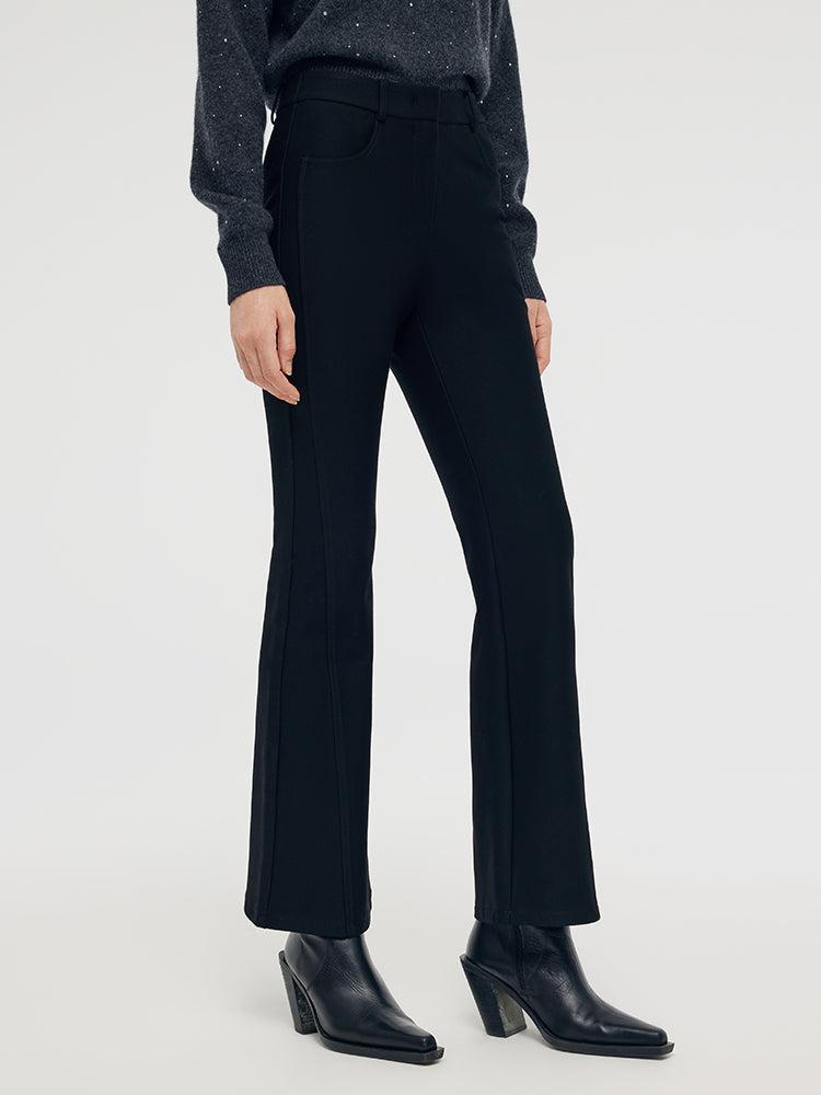 Fleece Lined Micro-Flared Ankle Length Women Pants Product Image