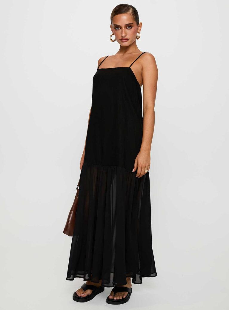 Iskra Drop Waist Maxi Dress Black Product Image