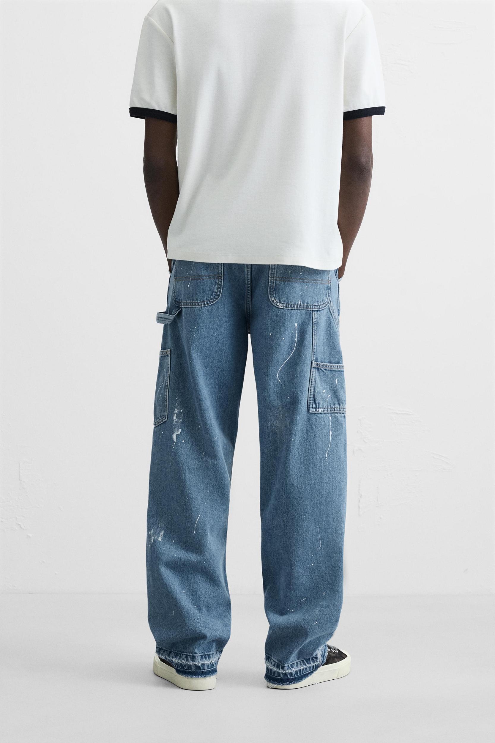 STRAIGHT FIT RIPPED CARPENTER JEANS Product Image