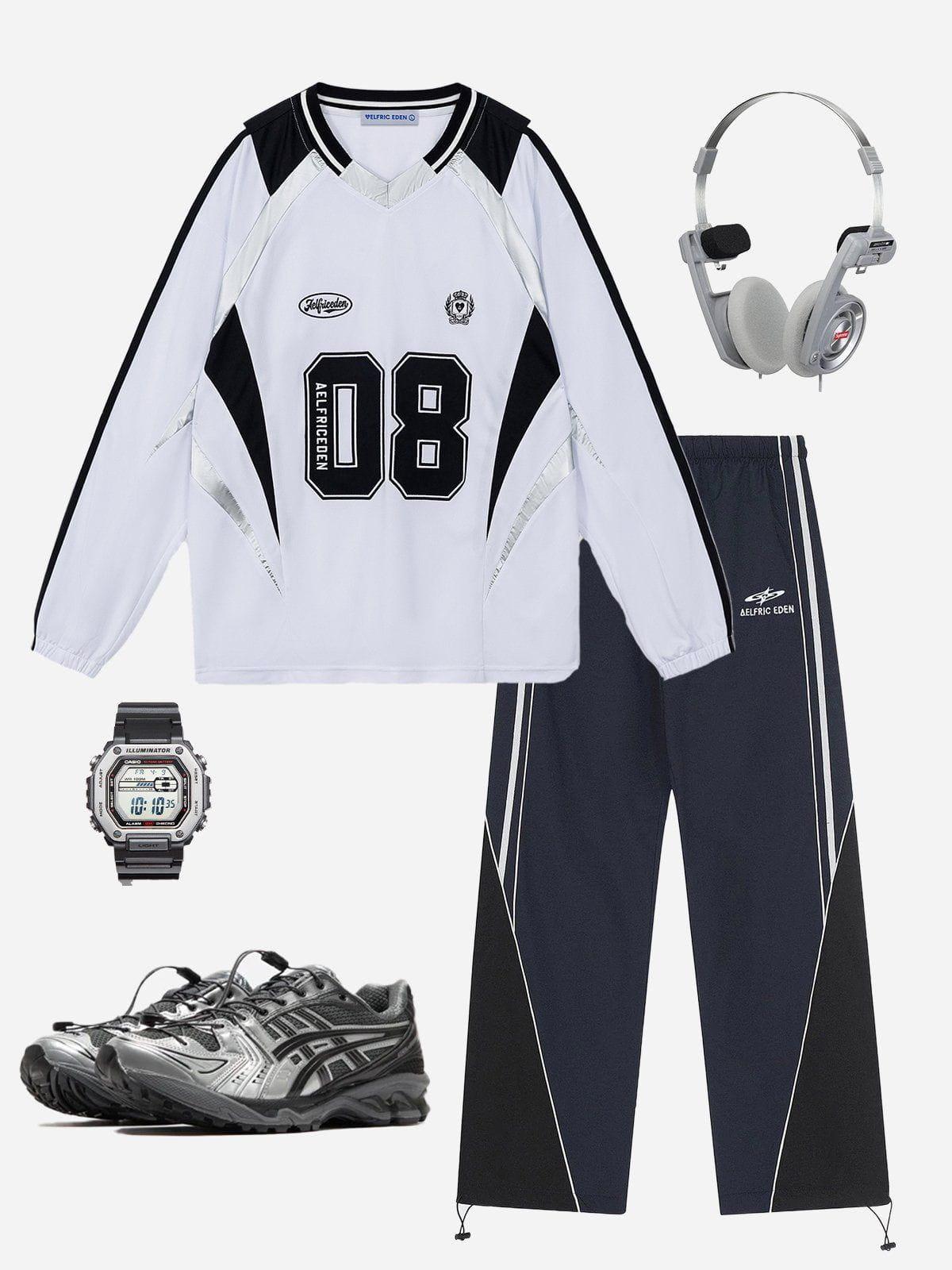 Aelfric Eden Color Blocking 08 V-Neck Sweatshirt Product Image