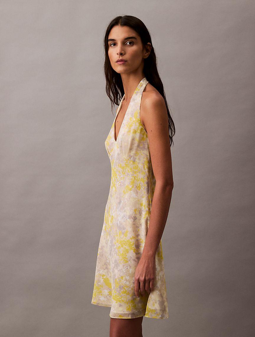 Georgette Halter Neck Mini Dress Product Image