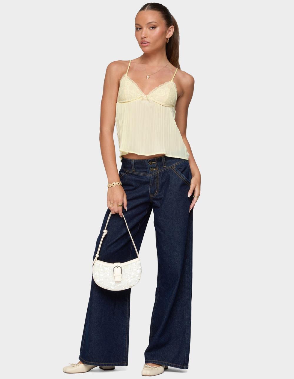 EDIKTED Meredith Low Rise Jeans - BLUE Product Image