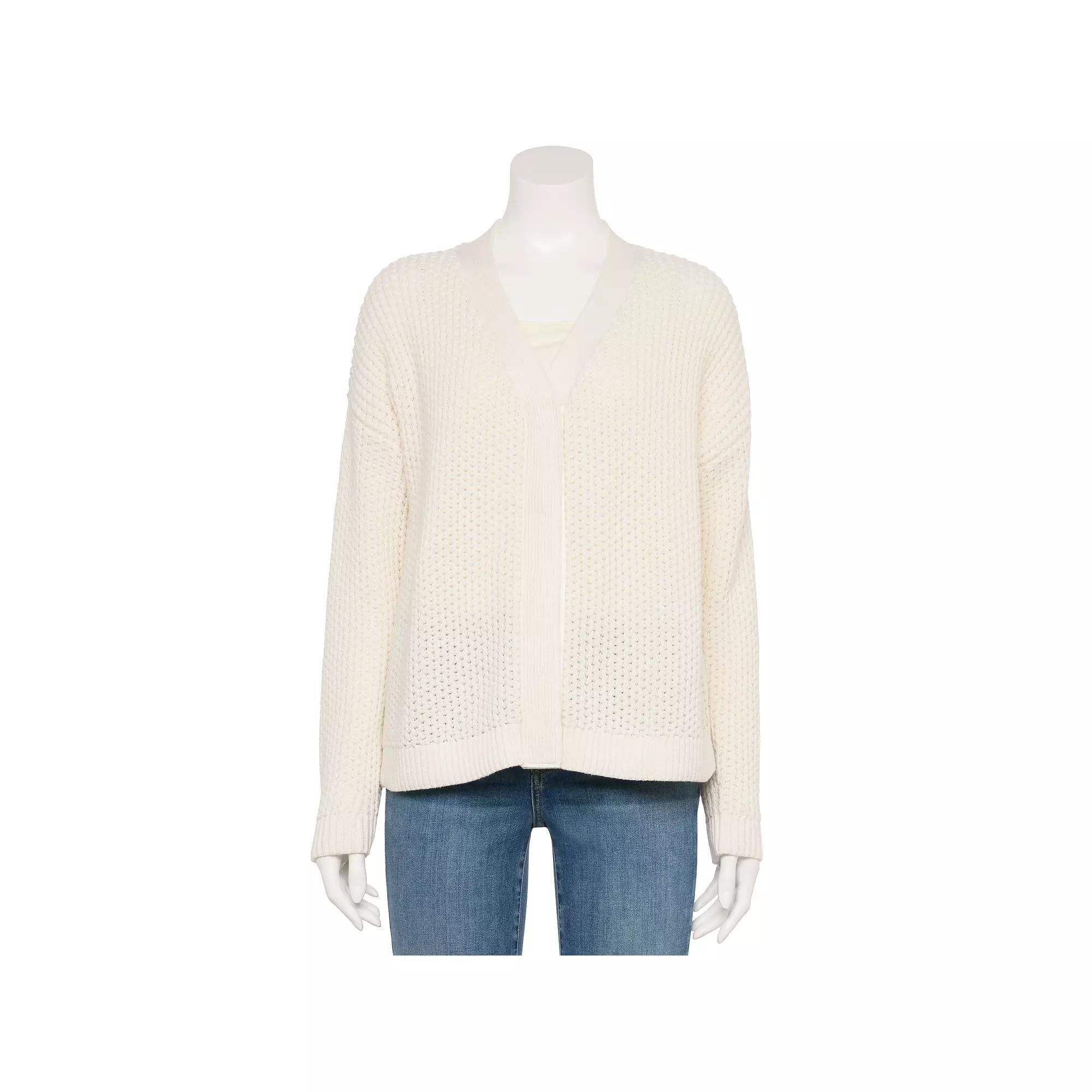 Women's Sonoma Goods For Life® Adaptive Close Front Cardigan, Size: XS, Polar Beige Product Image