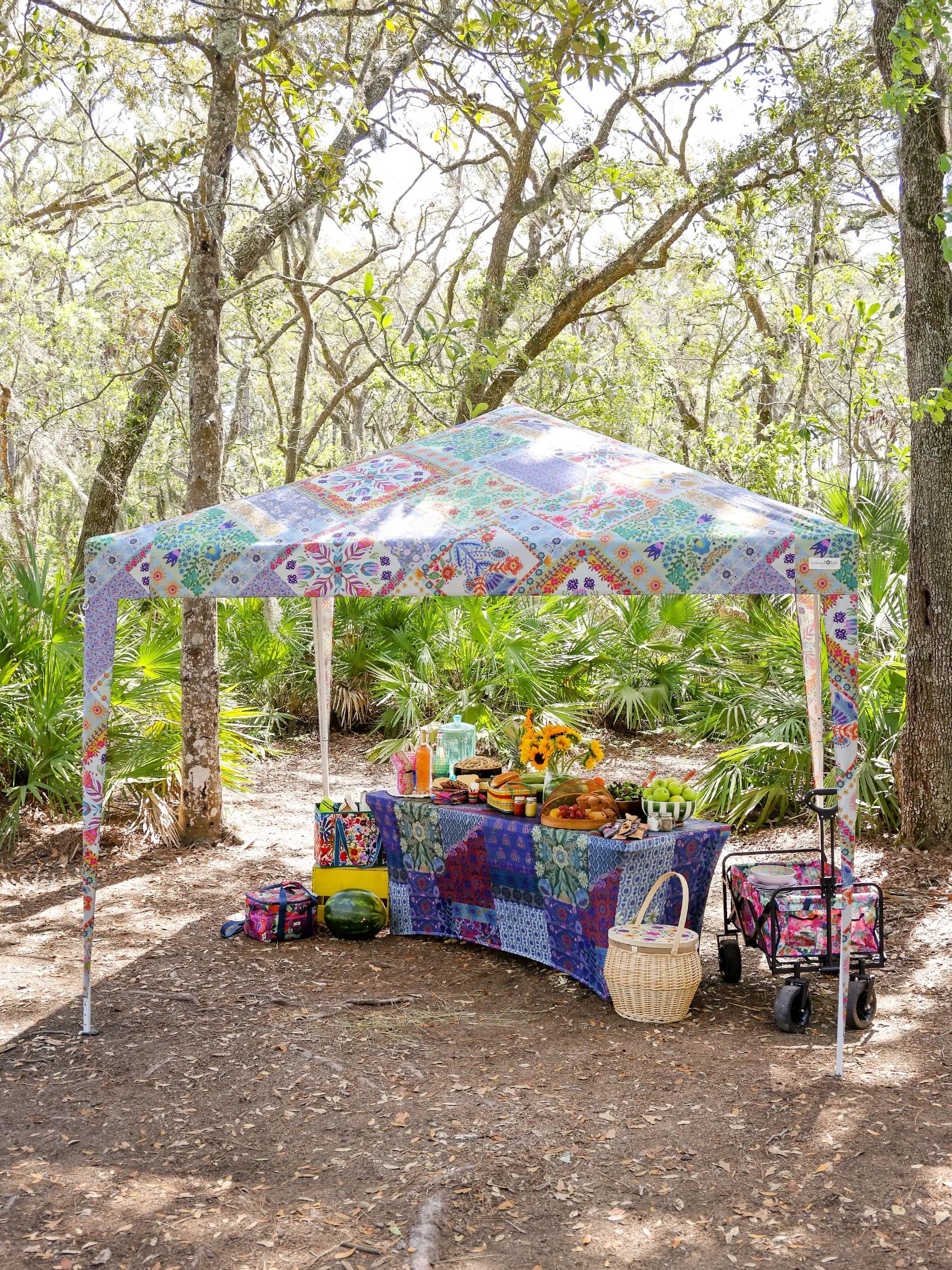 Live Happy Instant Canopy Tent - Mandala Folk Patchwork Product Image