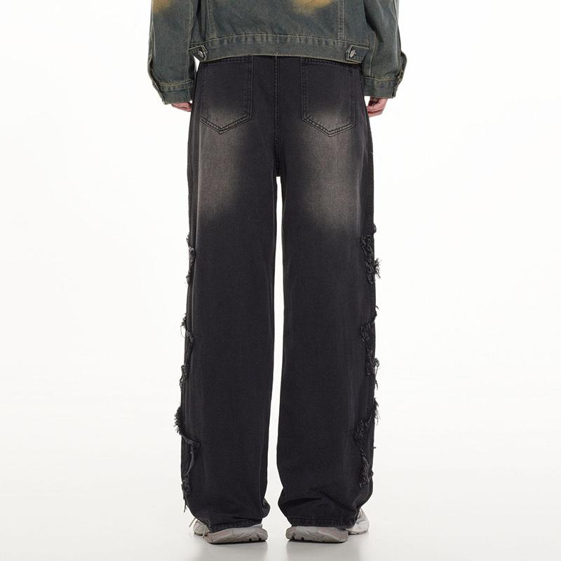 Vintage Street Star Patch Patchwork Jeans Product Image