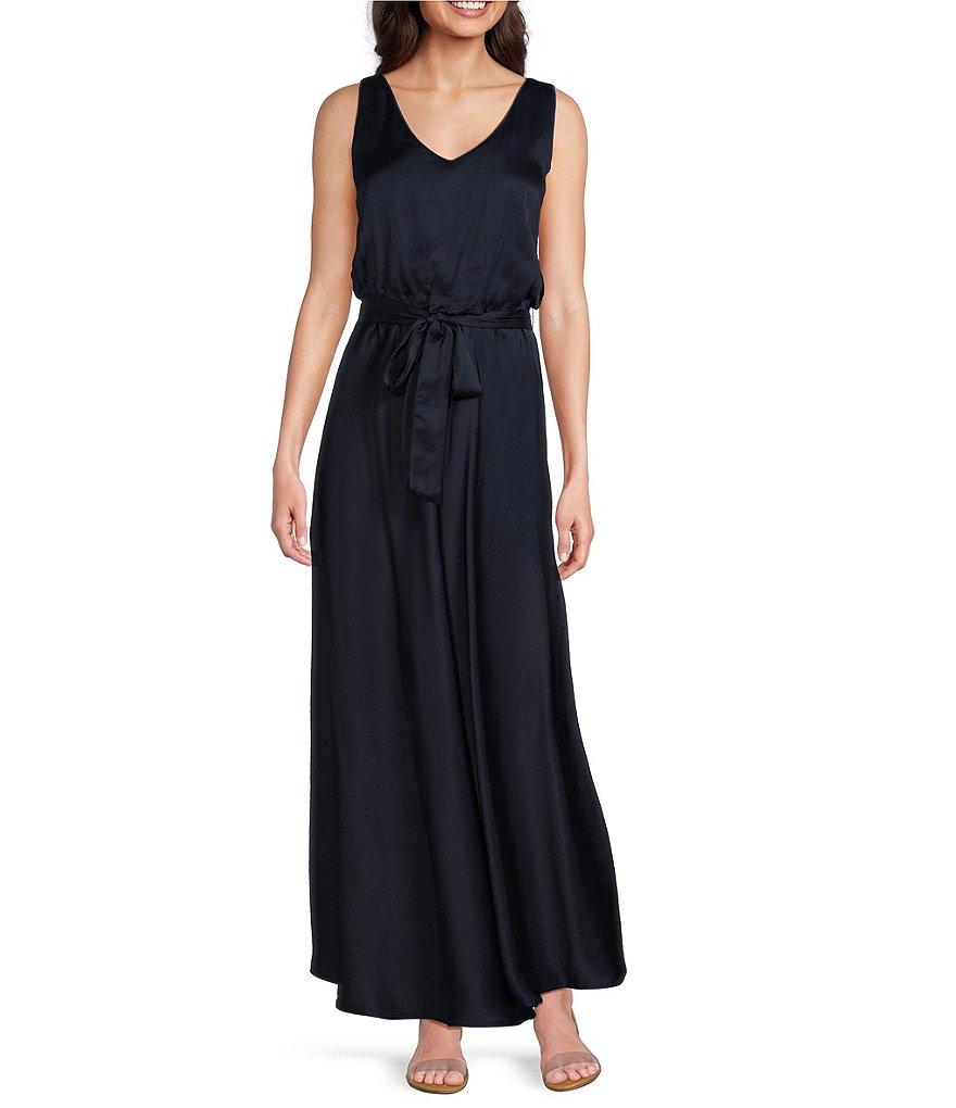 NIC + ZOE Bianca Woven V-Neck Sleeveless Blouson Maxi Dress Product Image
