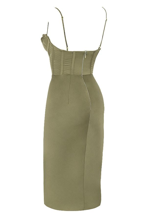 Myrna  olive corset slip dress Product Image