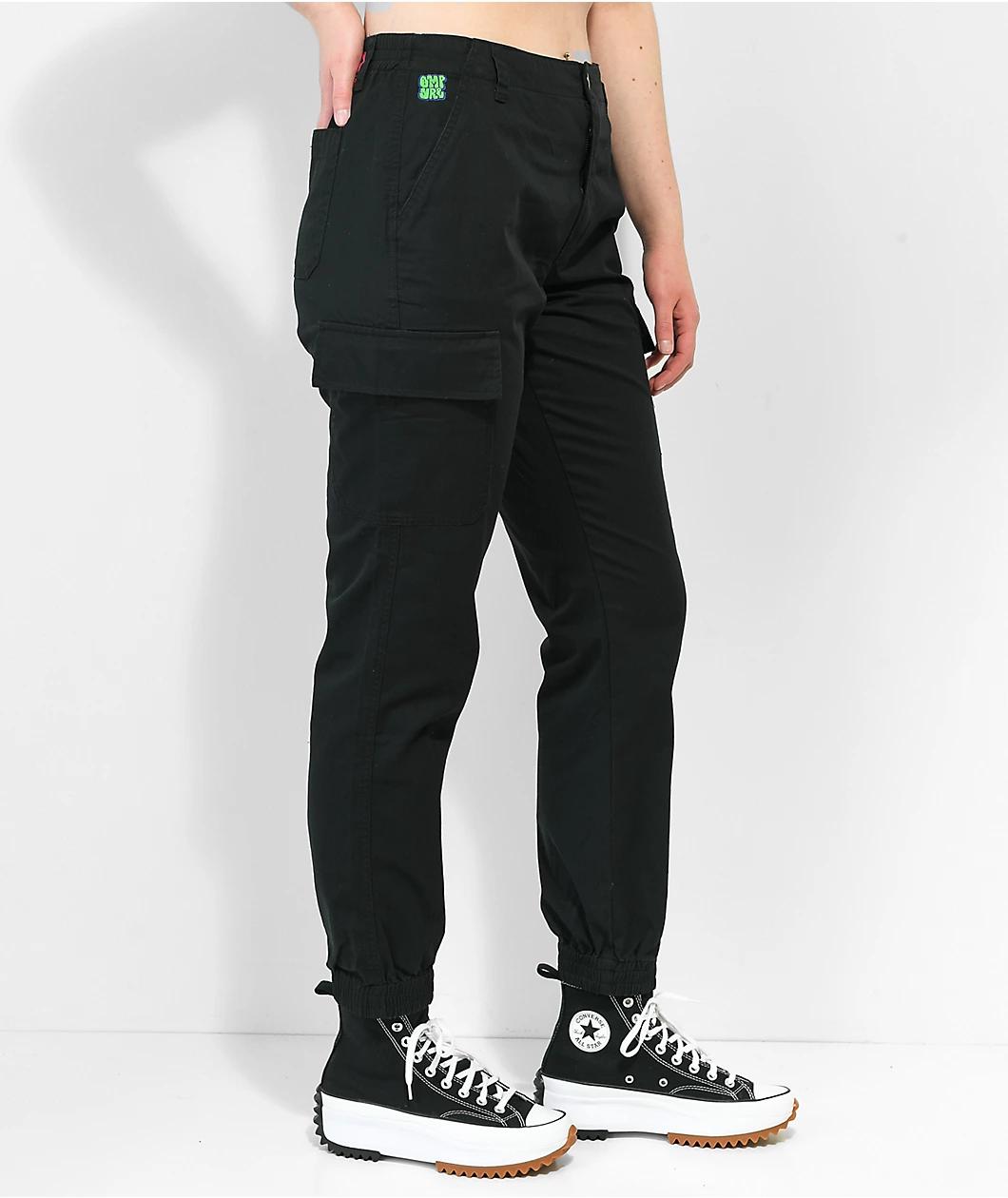 Empyre Emory Elastic Waist Black Cargo Jogger Pants Product Image